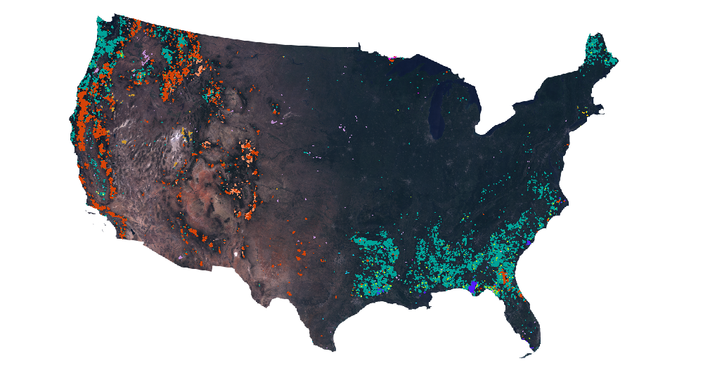 Map of LCMS Change across the Conterminous U.S.