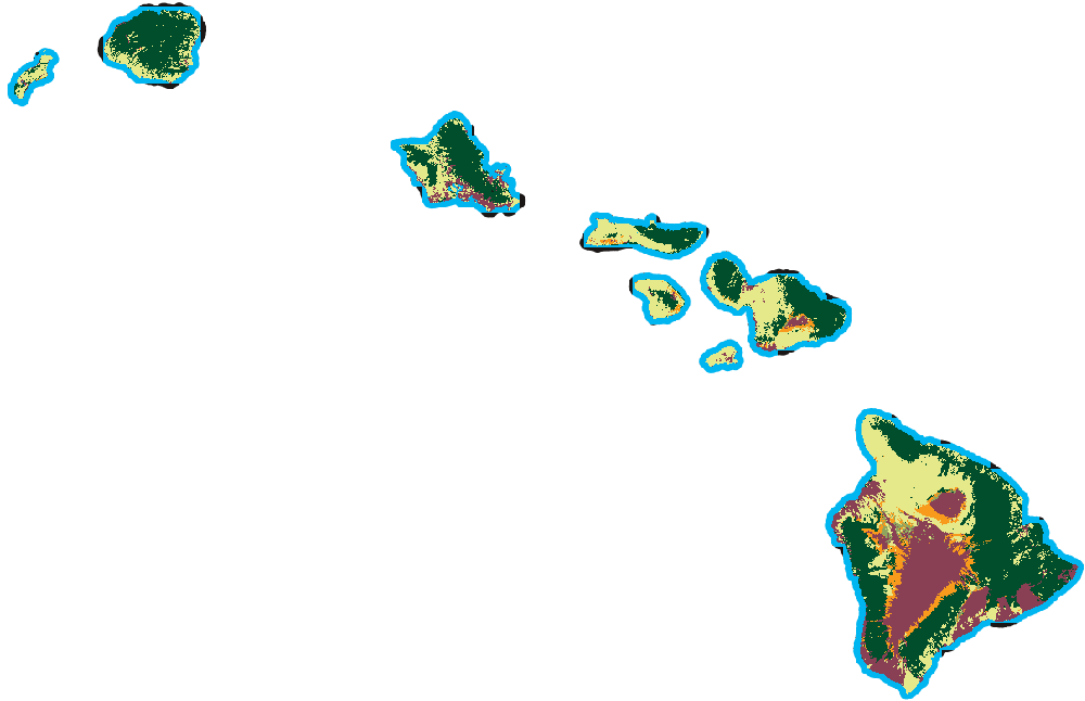 Map of LCMS Land Cover output across Hawaii