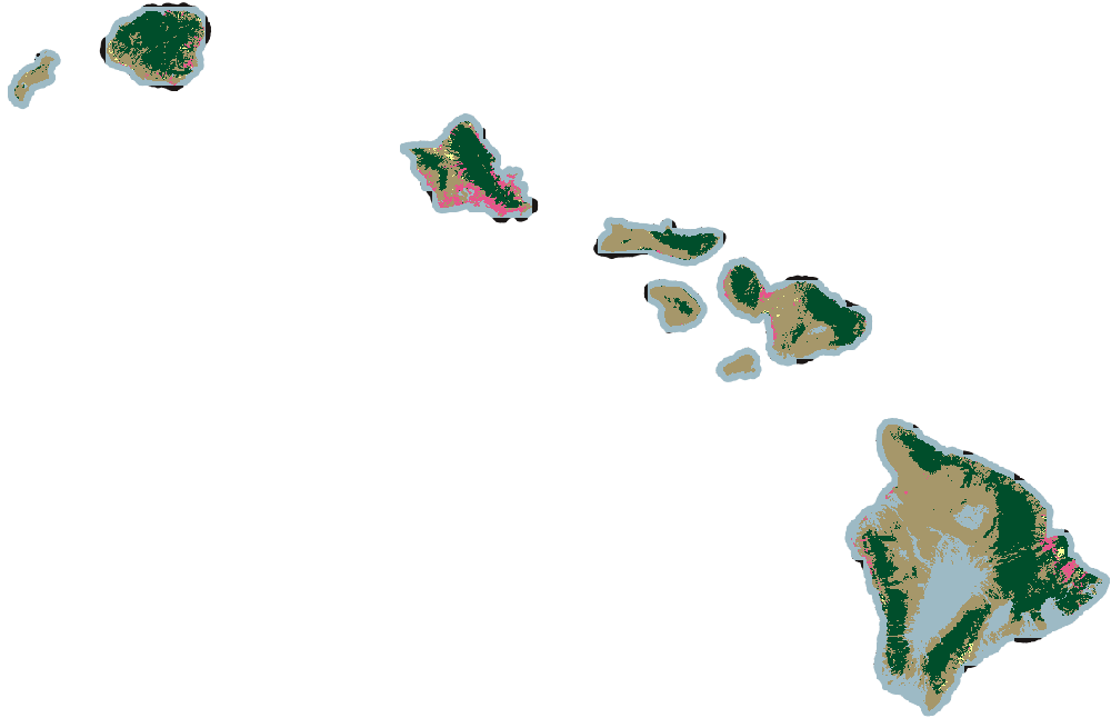 Map of LCMS Land Use output across Hawaii