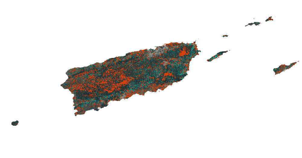 Map of LCMS Change across Puerto Rico and the U.S. Virgin Islands